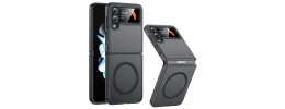 For Samsung Galaxy Z Flip 4 ELITE Camera Push Magnetic Ring Stand Hybrid Case Cover - Black