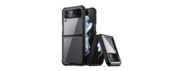 For Samsung Galaxy Z Flip 4 Effortless Plain ShockProof Hybrid Case Cover - Black