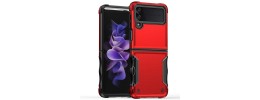 For Samsung Galaxy Z Flip 4 Exquisite Tough Shockproof Hybrid Case Cover - Red