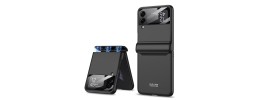 For Samsung Galaxy Z Flip 4 Finger Hook Hybrid Case Cover - Black