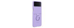 For Samsung Galaxy Z Flip 4 Finger Hook Hybrid Case Cover - Light Purple