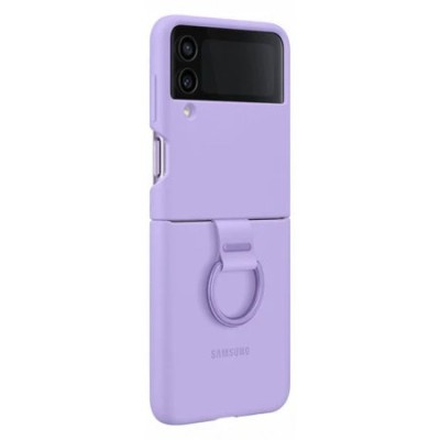 For Samsung Galaxy Z Flip 4 Finger Hook Hybrid Case Cover - Light Purple