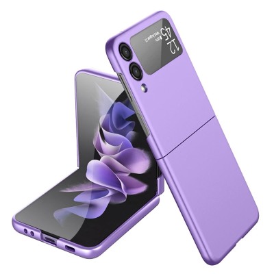 For Samsung Galaxy Z Flip 4 Flip Snap On Premium Matte Finish Case Cover - Dark Purple