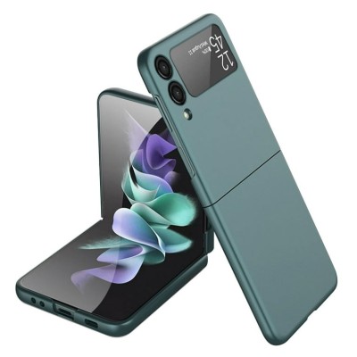 For Samsung Galaxy Z Flip 4 Flip Snap On Premium Matte Finish Case Cover - Silver