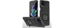 For Samsung Galaxy Z Flip 4 Machine Magnetic Kickstand Case Cover - Black