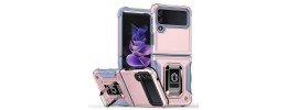For Samsung Galaxy Z Flip 4 OPTIMUM Magnetic Ring Stand Hybrid Case Cover - Rose Gold