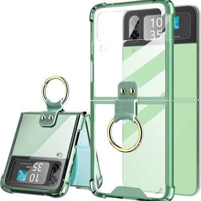 For Samsung Galaxy Z Flip 4 Perfect Tough Thick Hybrid With Metal Ring Stand Cover Case - Teal