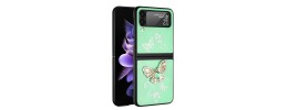 For Samsung Galaxy Z Flip 4 SPLENDID Diamond Glitter Ornaments Engraving Case Cover - Garden Butterflies Purple