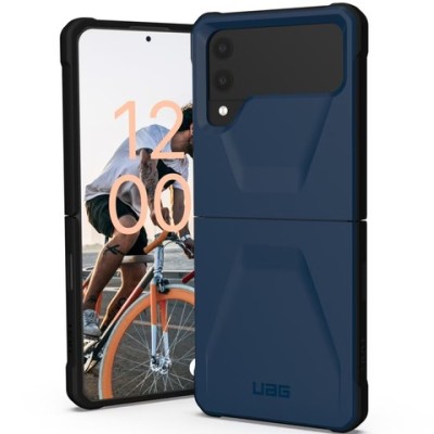 For Samsung Galaxy Z Flip 4 Tough Strong Dual Layer Flat Hybrid Case Cover - Blue