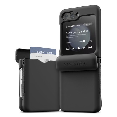 For Samsung Galaxy Z Flip 5 Card Slot Wallet Holder Case Cover - Black