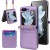 For Samsung Galaxy Z Flip 5 Card Slot Wallet Holder Case Cover - Light Purple