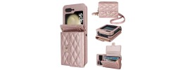For Samsung Galaxy Z Flip 5 Card Slot Wallet Holder Case Cover - Rose Gold