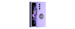 For Samsung Galaxy Z Flip 5 Chief Premium Matte Magnetic Ring Stand Hybrid Case Cover - Light Purple