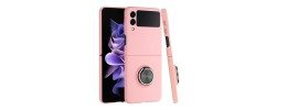 For Samsung Galaxy Z Flip 5 Chief Premium Matte Magnetic Ring Stand Hybrid Case Cover - Pink