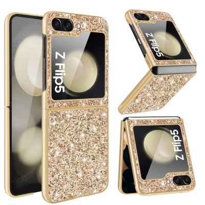 For Samsung Galaxy Z Flip 5 Effortless Plain ShockProof Hybrid Case Cover - Gold