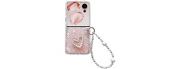For Samsung Galaxy Z Flip 5 Full Diamond with Ornaments Hard TPU Case Cover - Colorful Ornaments with Heart
