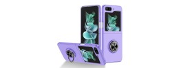 For Samsung Galaxy Z Flip 5 Magnetic Ring Kickstand Hybrid Case Cover - Purple