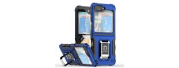 For Samsung Galaxy Z Flip 5 OPTIMUM Magnetic Ring Stand Hybrid Case Cover - Blue