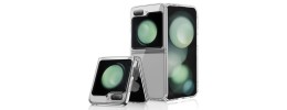 For Samsung Galaxy Z Flip 5 PURE CRYSTAL Transparent Thick 2.0mm ShockProof Chromed Buttons Case Cover - Clear