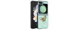 For Samsung Galaxy Z Flip 5 SPLENDID Diamond Glitter Ornaments Engraving Case Cover - Garden Butterflies Purple