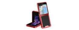 For Samsung Galaxy Z Flip 5 Transparent Hybrid Shockproof Case Cover - Red