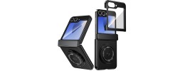 For Samsung Galaxy Z Flip 7 Finger Hook Hybrid Case Cover - Black