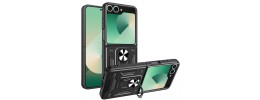 For Samsung Galaxy Z Flip 7 PURE CRYSTAL Transparent Thick 2.0mm ShockProof Chromed Buttons Case Cover - Clear