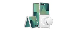 For Samsung Galaxy Z Flip 7 Thick Transparent [Magnetic Circle] Shockproof Hybrid - Clear