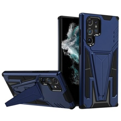 For Samsung Galaxy Z Flip3 5G Alien Design Shockproof Kickstand Magnetic Hybrid Case Cover - Blue