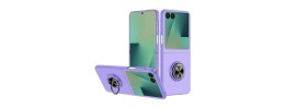 For Samsung Galaxy Z Flip3 5G Chief Premium Matte Magnetic Ring Stand Hybrid Case Cover - Light Purple