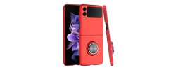 For Samsung Galaxy Z Flip3 5G Chief Premium Matte Magnetic Ring Stand Hybrid Case Cover - Red