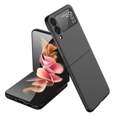 For Samsung Galaxy Z Flip3 5G Flip Snap On Premium Matte Finish Case Cover - Black