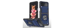 For Samsung Galaxy Z Flip3 5G Robust Magnetic Kickstand Hybrid Case Cover - Blue