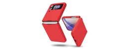For Samsung Galaxy Z Flip3 Effortless Plain ShockProof Hybrid Case Cover - Red