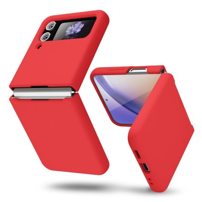 For Samsung Galaxy Z Flip3 Effortless Plain ShockProof Hybrid Case Cover - Red
