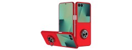 For Samsung Galaxy Z Fold 7 Chief Premium Matte Magnetic Ring Stand Hybrid Case Cover - Red