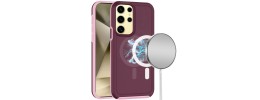 For Samsung Galaxy s24 Ultra Diamond Magnetic Circle Thick TPU with Camera Protection - Purple