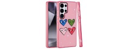 For Samsung Galaxy s24 Ultra Double Layer Design IMD TPU Case - Black Hearts