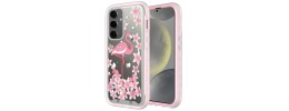 For Samsung Galaxy s24 Ultra Exotic ShockProof Design Hybrid Case Cover - Floral Flamingo
