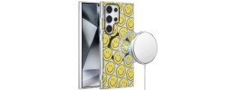 For Samsung Galaxy s24 Ultra [Magnetic Circle] Double Layer Design IMD TPU Case - Mirror With Hearts