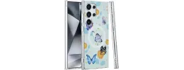 For Samsung Galaxy s24 Ultra [Magnetic Circle] Double Layer Design IMD TPU Case - Mystic Butterflies