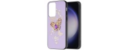 For Samsung Galaxy s24 Ultra SPLENDID Diamond Glitter Ornaments Engraving Case Cover - Good Luck Floral Gold