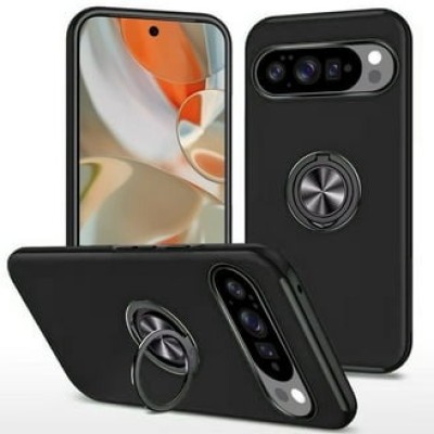 For Samsung Galaxy s25 Edge CHIEF Oil Painted Magnetic Ring Stand Hybrid Case Cover - Black