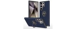 For Samsung Galaxy s25 Edge CHIEF Oil Painted Magnetic Ring Stand Hybrid Case Cover - Dark Blue