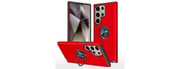 For Samsung Galaxy s25 Edge CHIEF Oil Painted Magnetic Ring Stand Hybrid Case Cover - Red