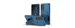 For Samsung Galaxy s25 Edge OPTIMUM Magnetic Ring Stand Hybrid Case Cover - Blue