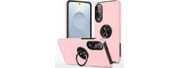 For Samsung Galaxy s25 Edge Ring Magnetic Kickstand Hybrid Case Cover - Rose Gold
