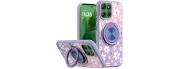 For Samsung Galaxy s25 Edge Splendid Floral Designs with Metal Camera and Buttons with Butterfly Ring Stand Hybrid Case - White