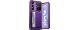 For Samsung Galaxy s25 Edge Wallet ID Card Holder Case Cover - Dark Purple