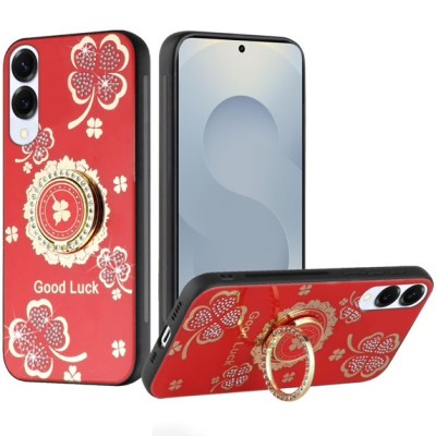 For Samsung Galaxy s25 Edge SPLENDID Diamond Glitter Ornaments Engraving Case Cover - Garden Butterflies Red